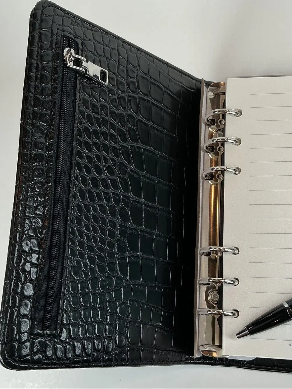 Carolina Lemke Berlin Croc Embossed Planner Binder Organizer + Pen (new in box)